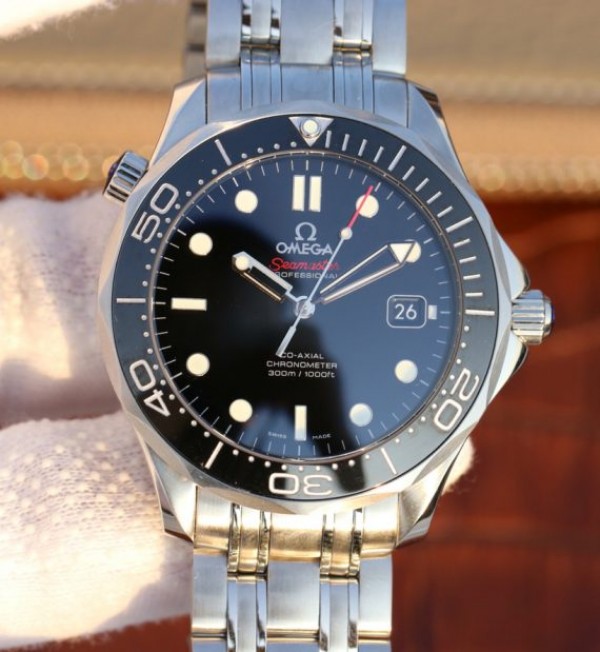 Omega OMF Seamaster 300M Chronometer SS Black SS Bracelet A2824