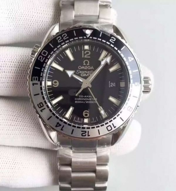 Omega Planet Ocean 600M GMT Black/Silver Bezel Black Dial SS Bracelet A8906