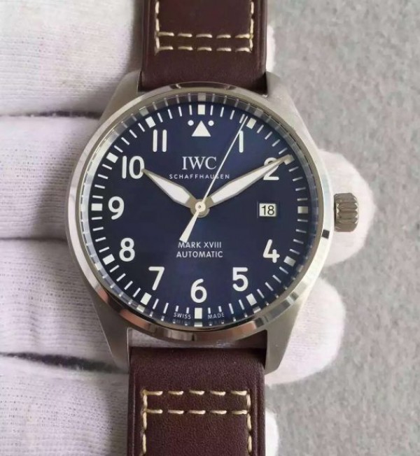 IWC MKF Mark XVIII Le Petit Prince Blue Dial Leather Strap A2892