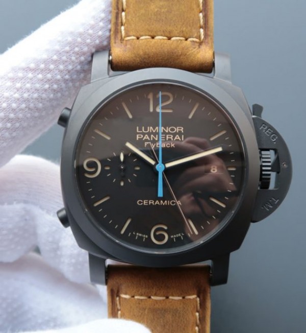 Panerai XF PAM580 Real Ceramic Black Dial Asso Strap P.9100